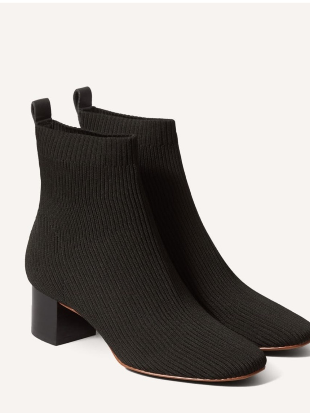 NEW Everlane Black Glove ReKnit Block-Heel Sock Booties